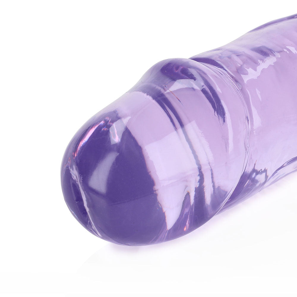 RealRock Crystal Clear Double Dong 13 inches Dual-Ended Dildo Purple