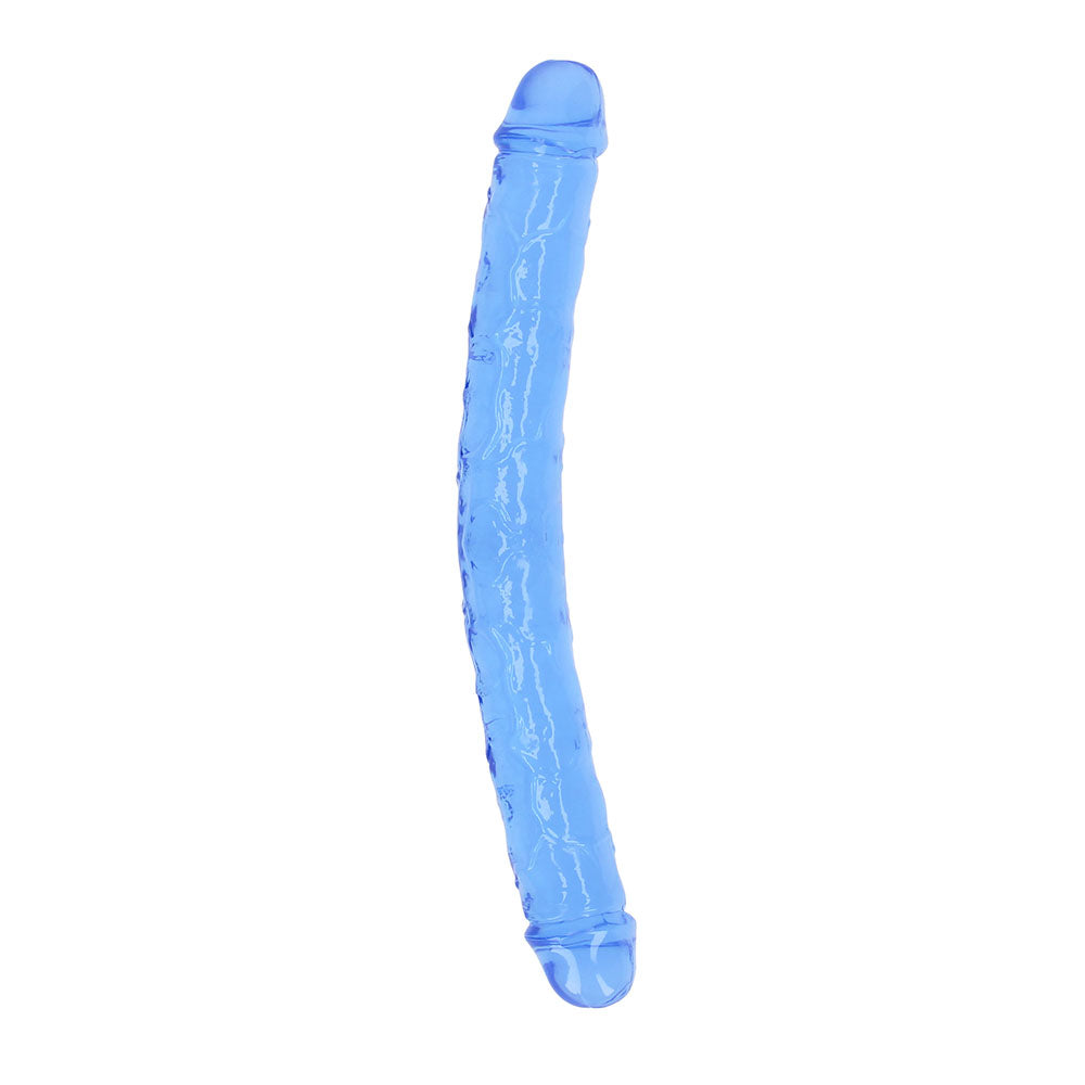 RealRock Crystal Clear Double Dong 13 inches Dual-Ended Dildo Blue