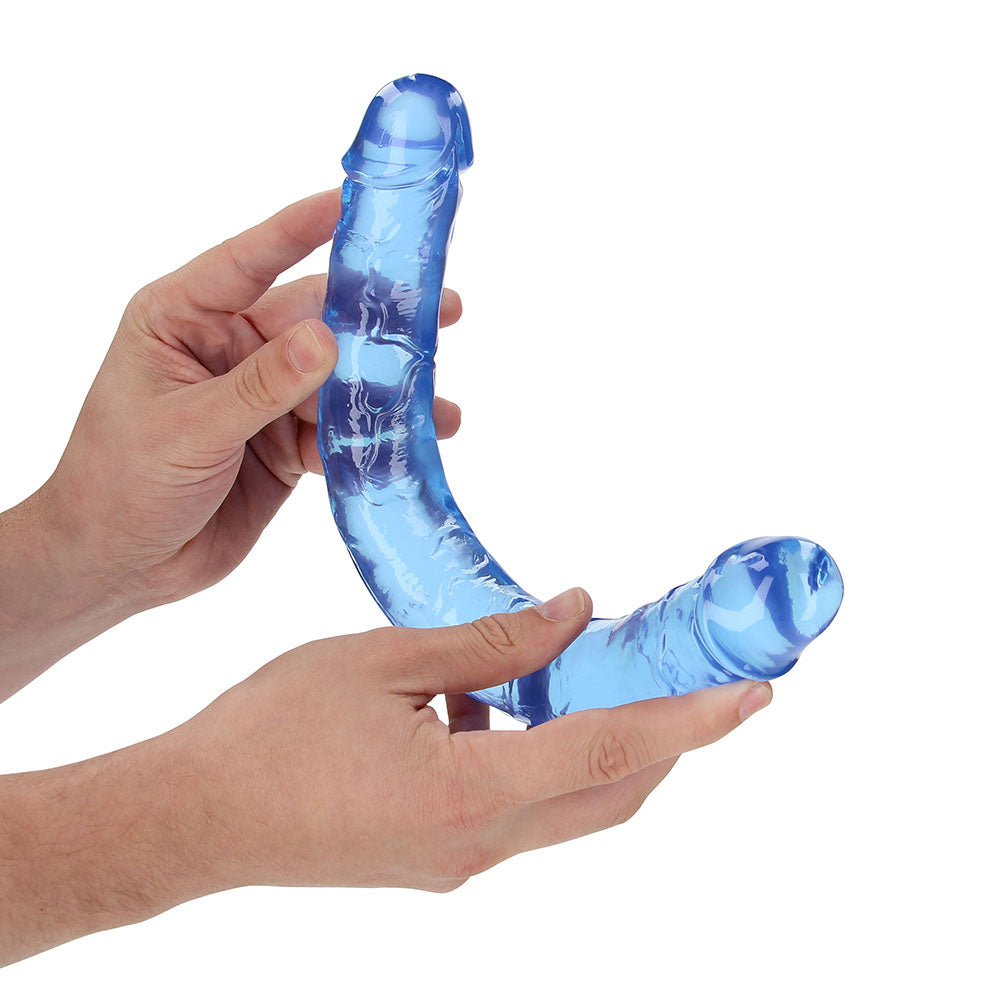 RealRock Crystal Clear Double Dong 13 inches Dual-Ended Dildo Blue