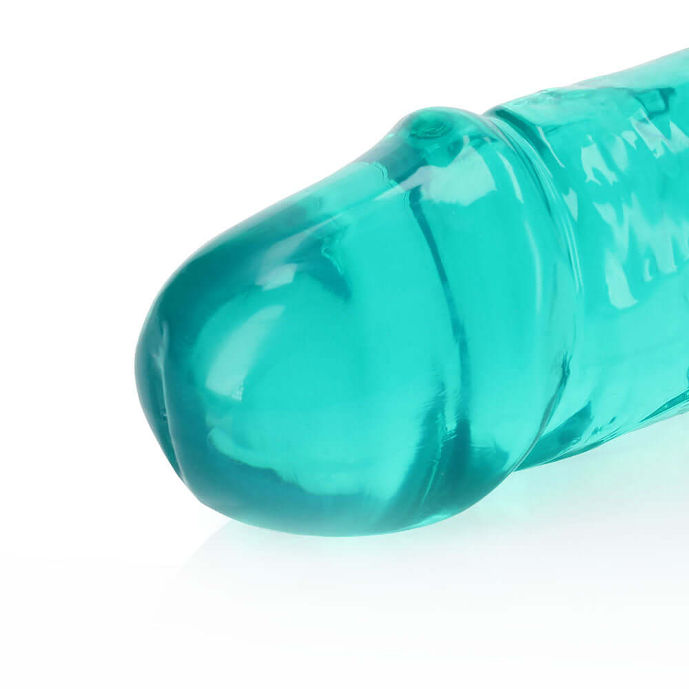 RealRock Crystal Clear Double Dong 13 inches Dual-Ended Dildo Turquoise