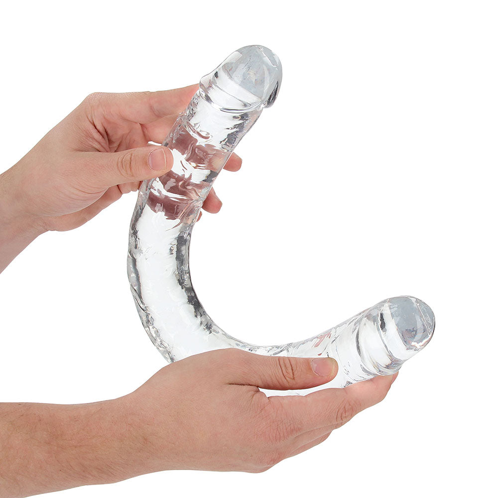 RealRock Crystal Clear Double Dong 18 inches Dual-Ended Dildo Clear