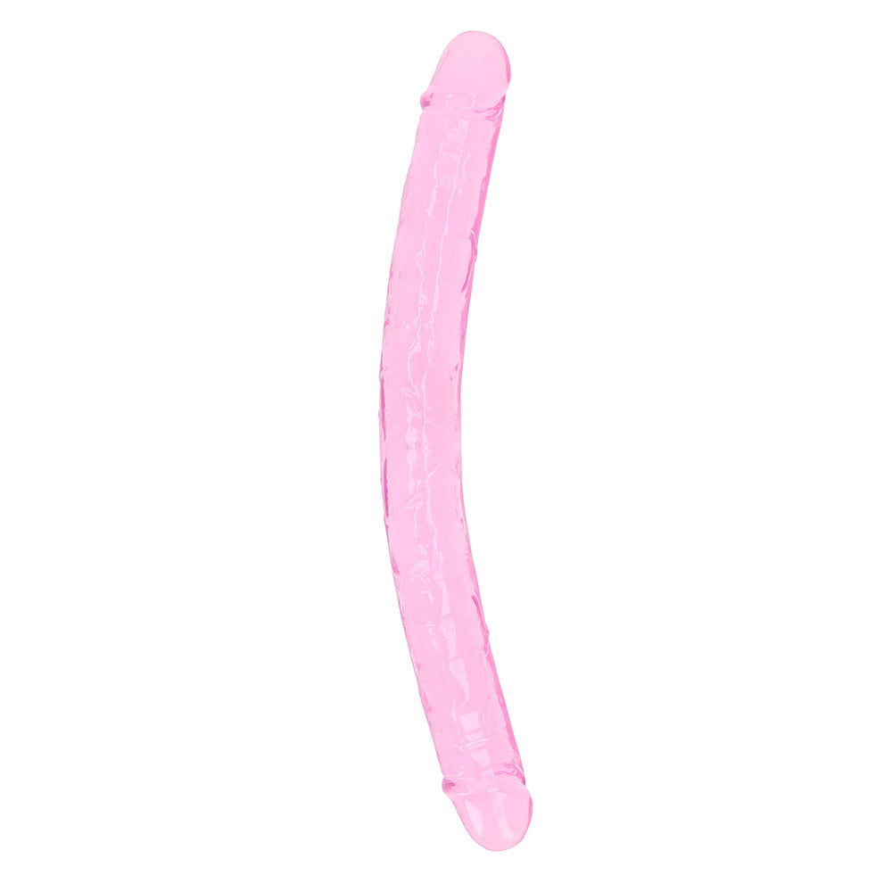 RealRock Crystal Clear Double Dong 18 inches Dual-Ended Dildo Pink