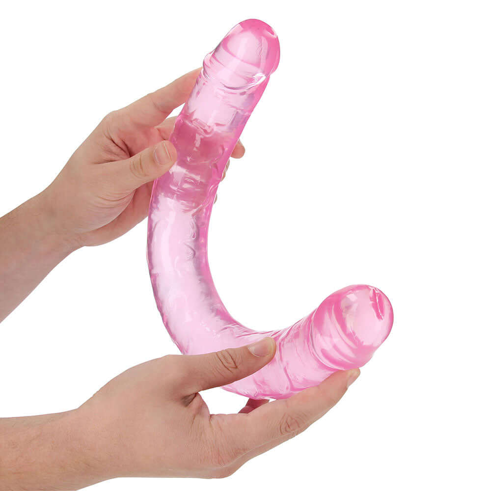 RealRock Crystal Clear Double Dong 18 inches Dual-Ended Dildo Pink