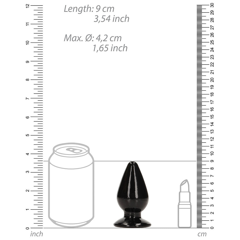 RealRock Crystal Clear 3.5 inches Anal Plug Black