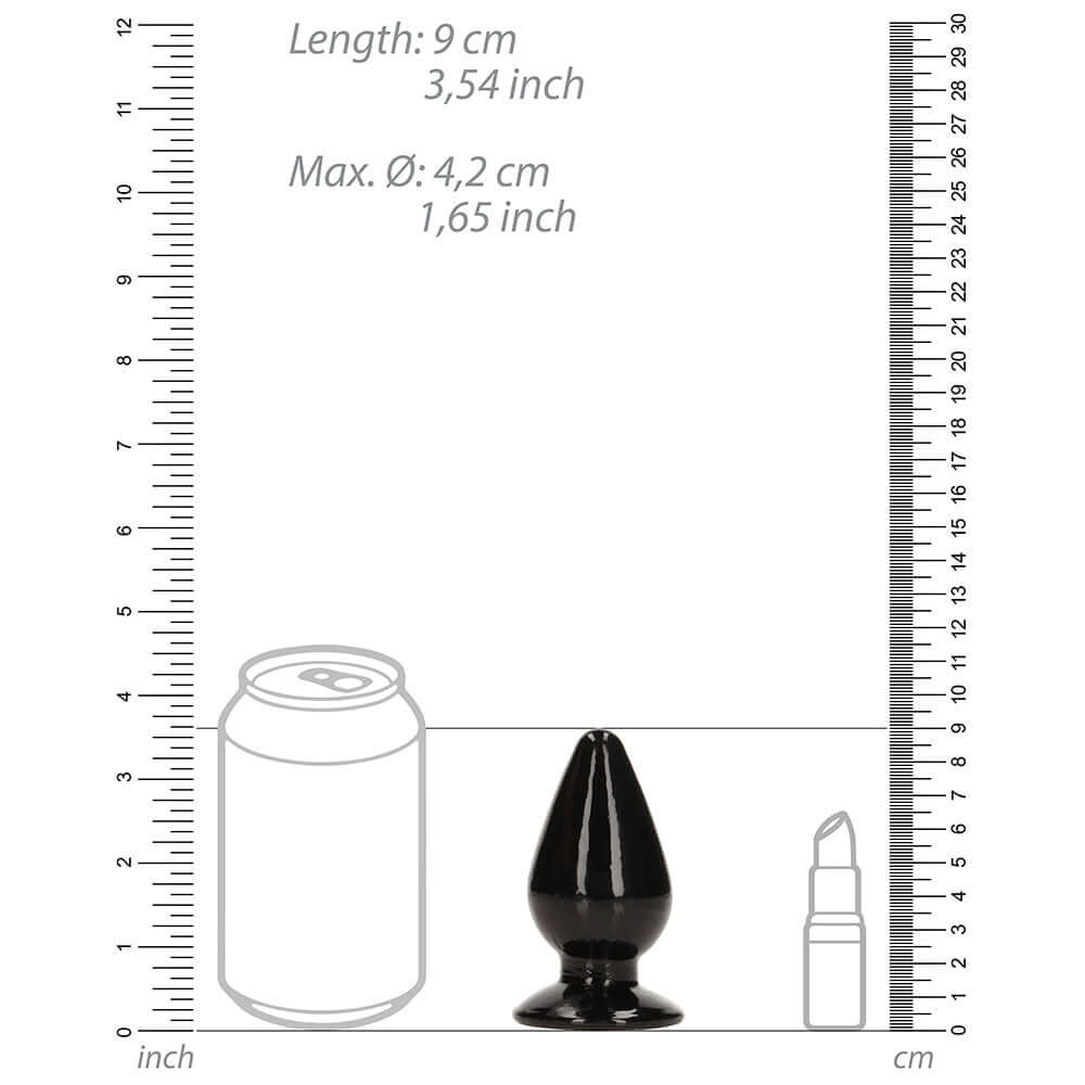 RealRock Crystal Clear 3.5 inches Anal Plug Black