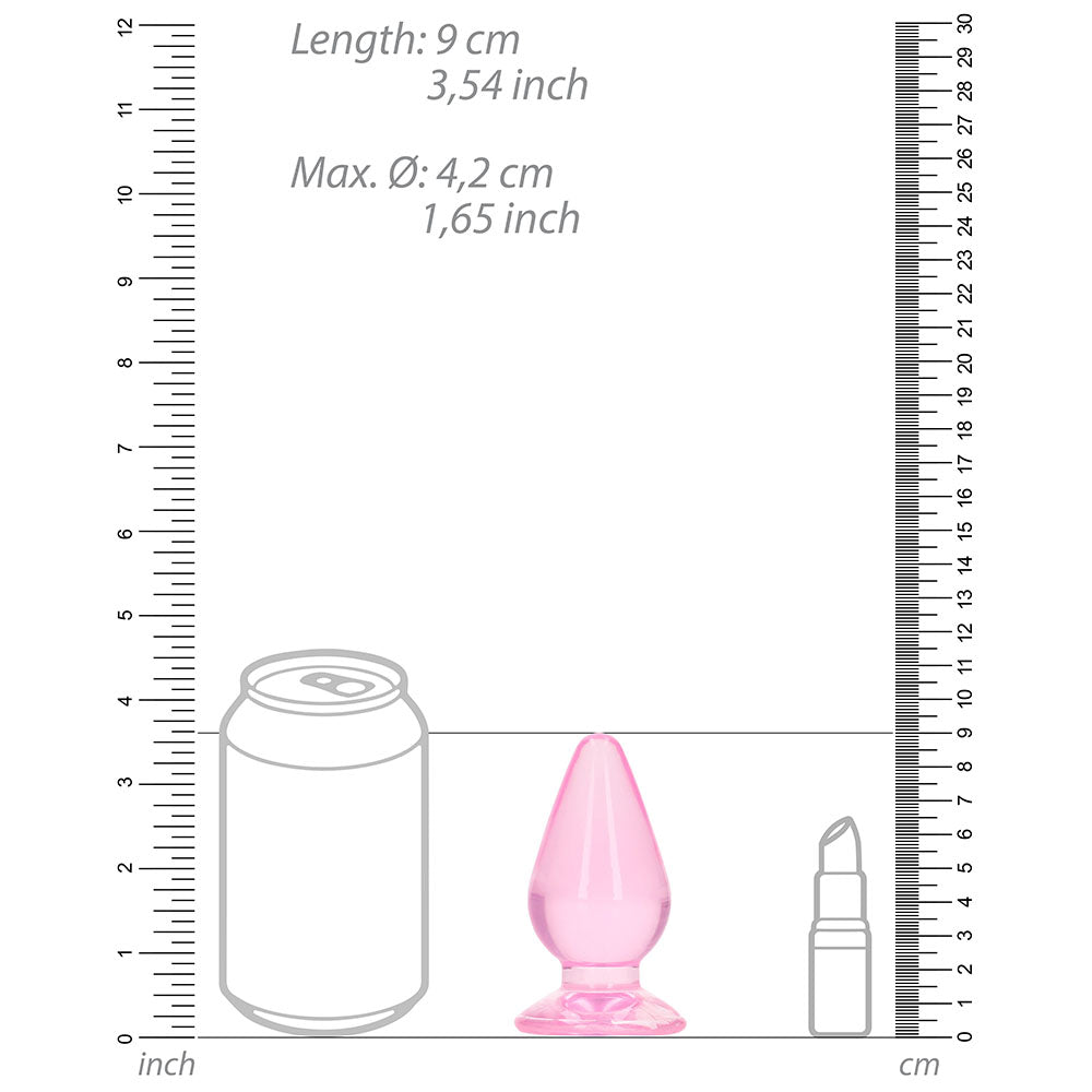 RealRock Crystal Clear 3.5 inches Anal Plug Pink