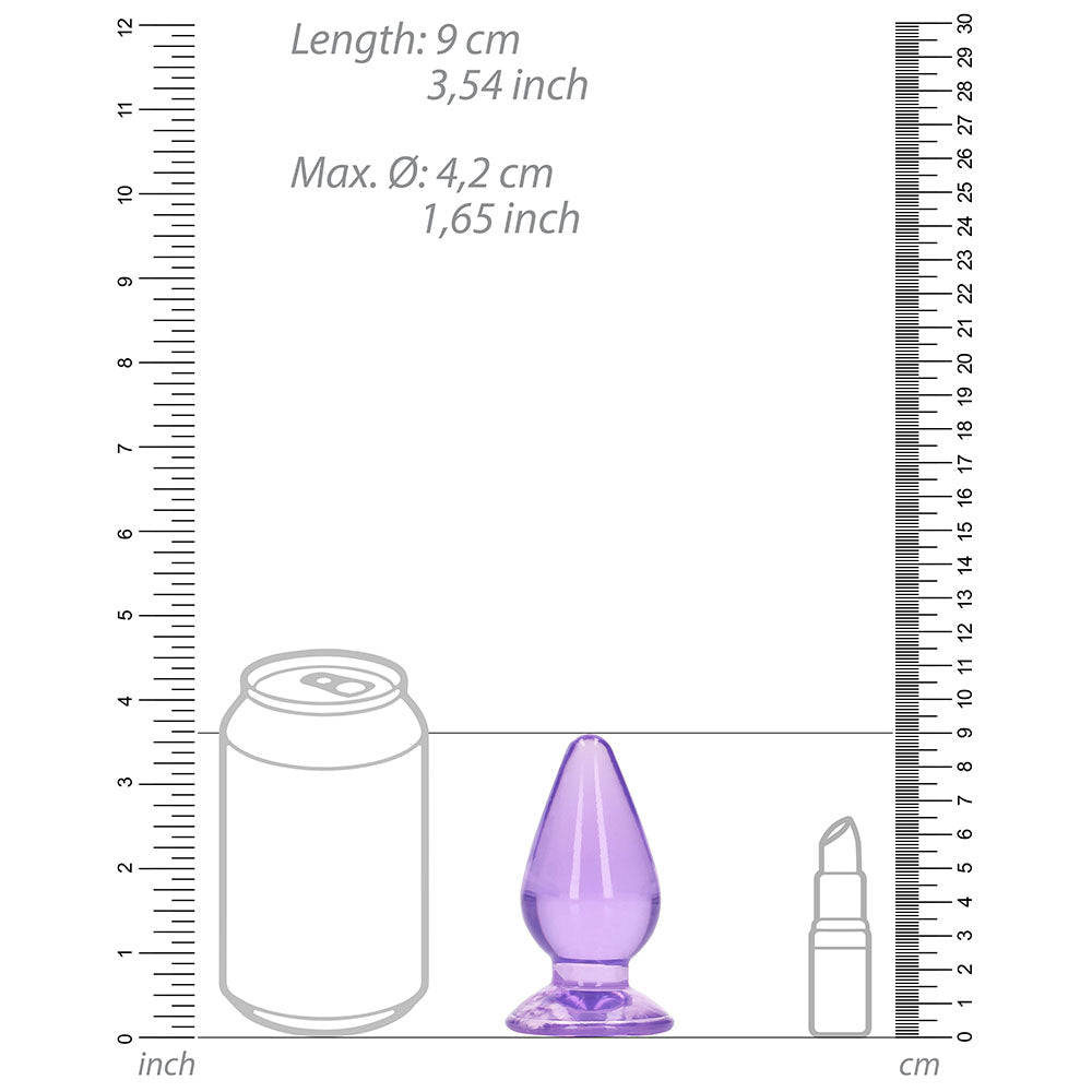 RealRock Crystal Clear 3.5 inches Anal Plug Purple