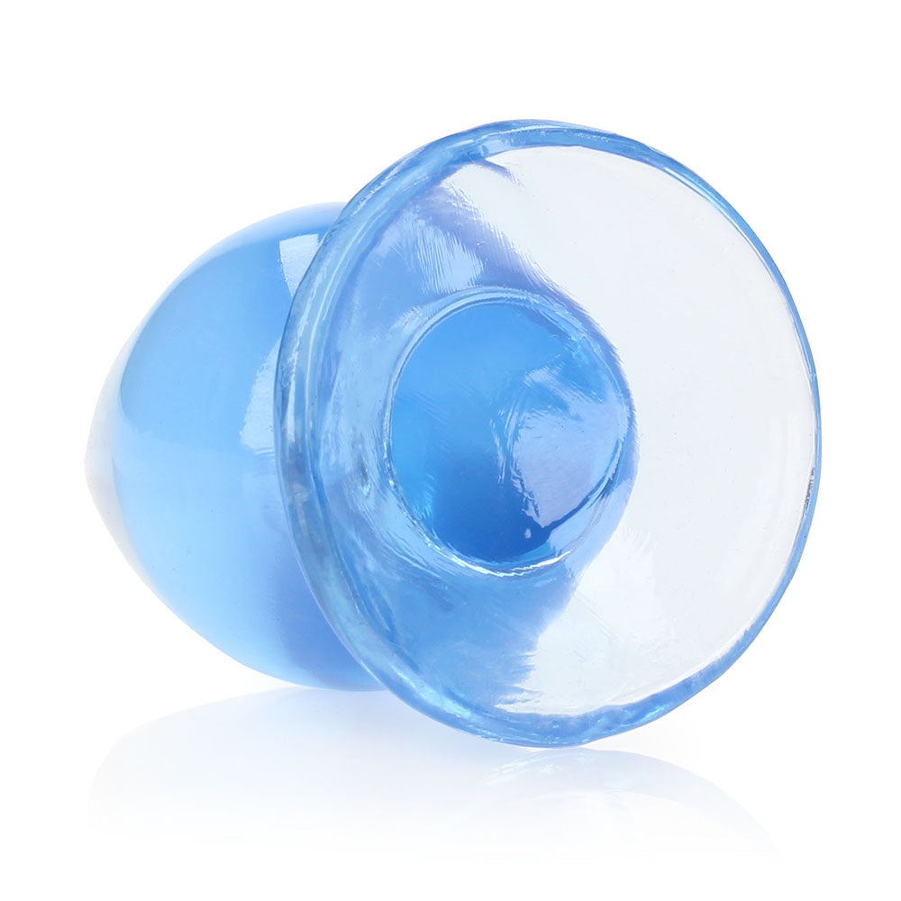 RealRock Crystal Clear 3.5 inches Anal Plug Blue