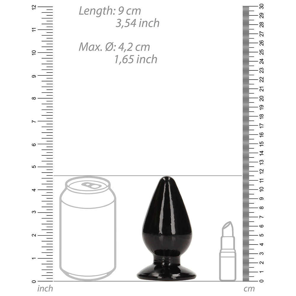 RealRock Crystal Clear 4.5 inches Anal Plug Black