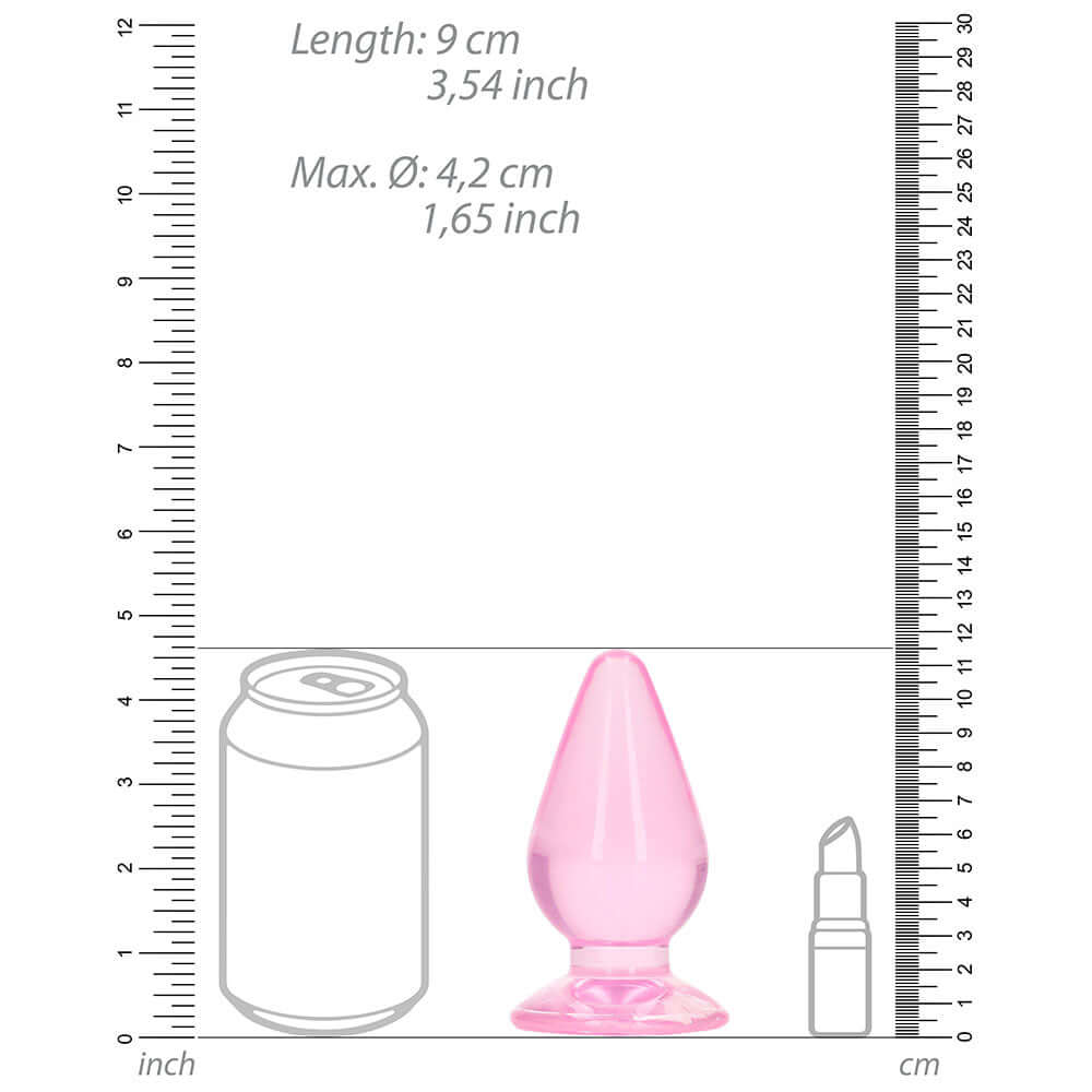 RealRock Crystal Clear 4.5 inches Anal Plug Pink