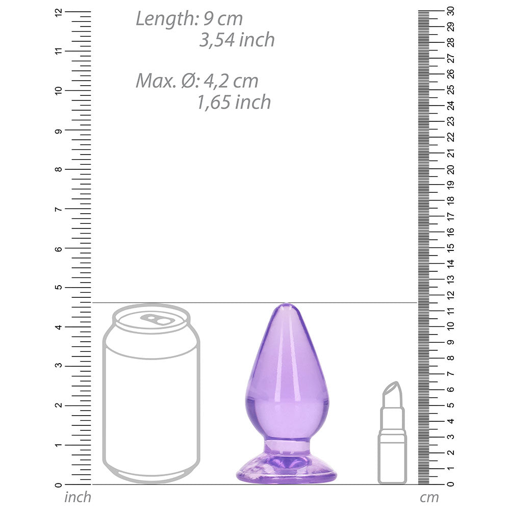 RealRock Crystal Clear 4.5 inches Anal Plug Purple