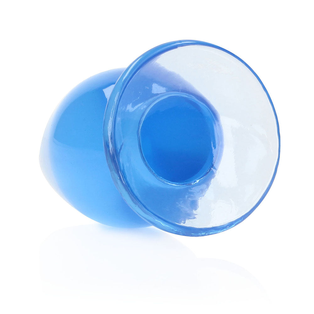 RealRock Crystal Clear 4.5 inches Anal Plug Blue