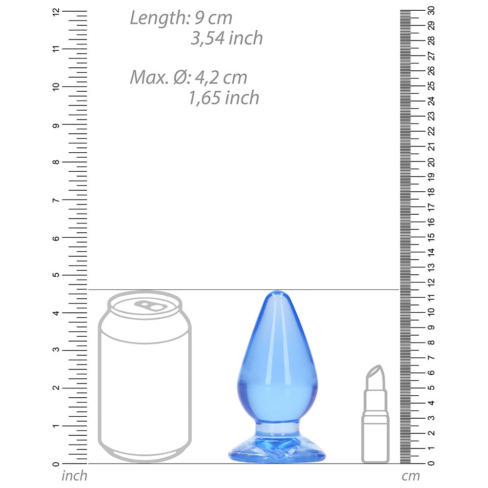 RealRock Crystal Clear 4.5 inches Anal Plug Blue