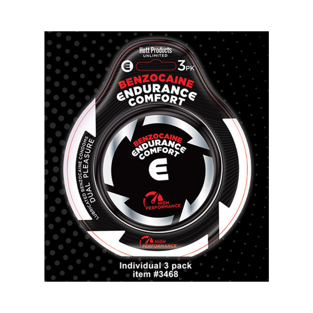 Endurance Comfort Benzocaine Condoms 3 Pack