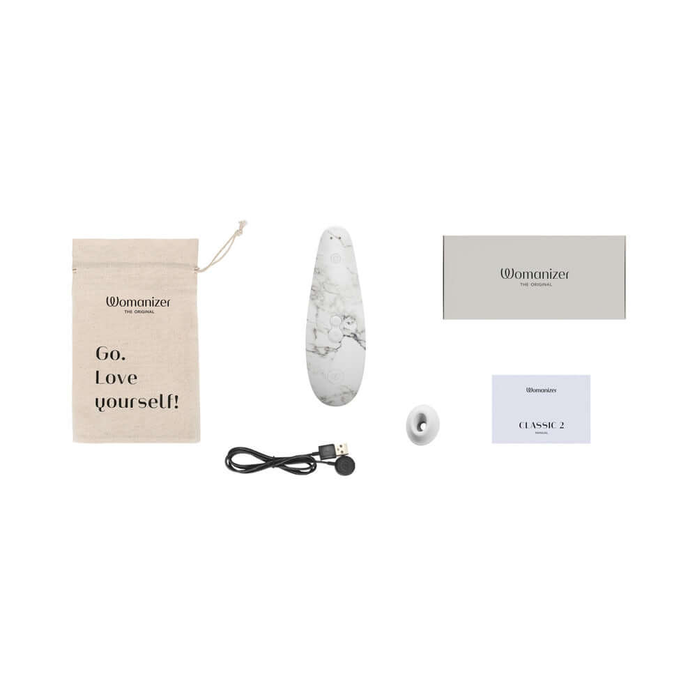 Womanizer x Marilyn Monroe Classic 2 Special Edition Pleasure Air Clitoral Stimulator White Marble