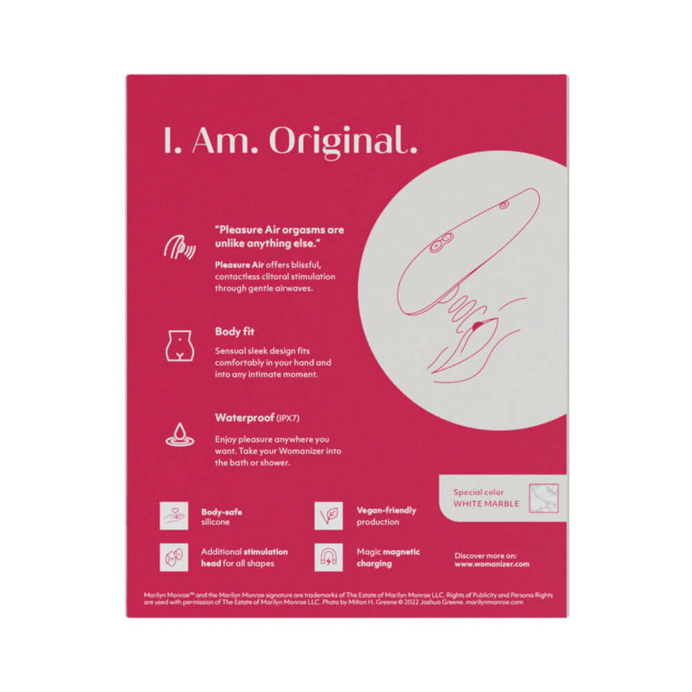 Womanizer x Marilyn Monroe Classic 2 Special Edition Pleasure Air Clitoral Stimulator White Marble