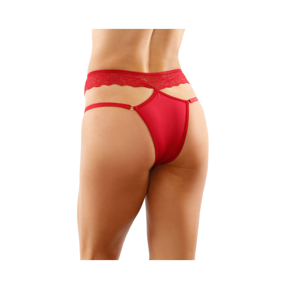 Ren Microfiber Panty With Double-Strap Waistband Red S/M