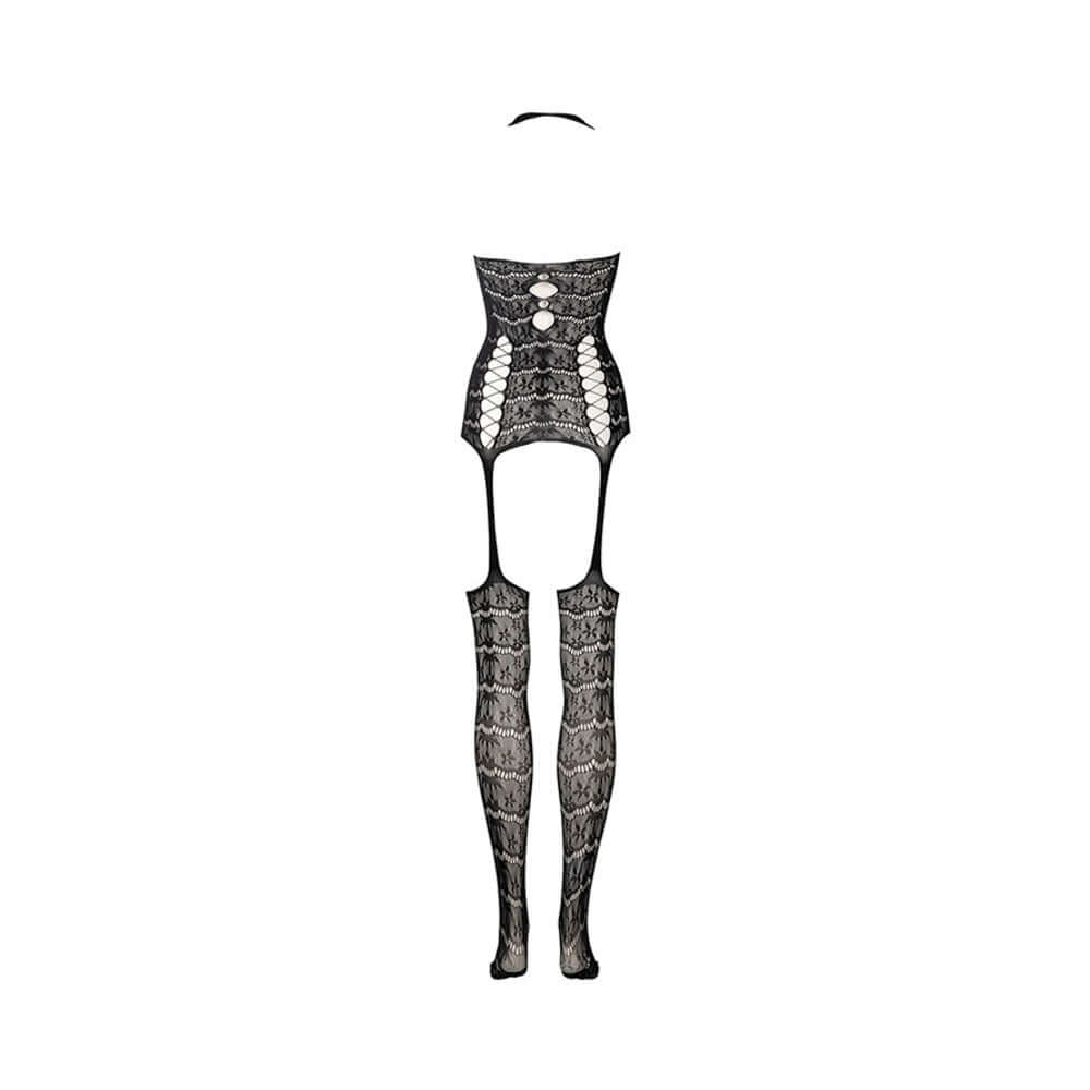 Shots Le Desir Lace Suspender Bodystocking Black O/S