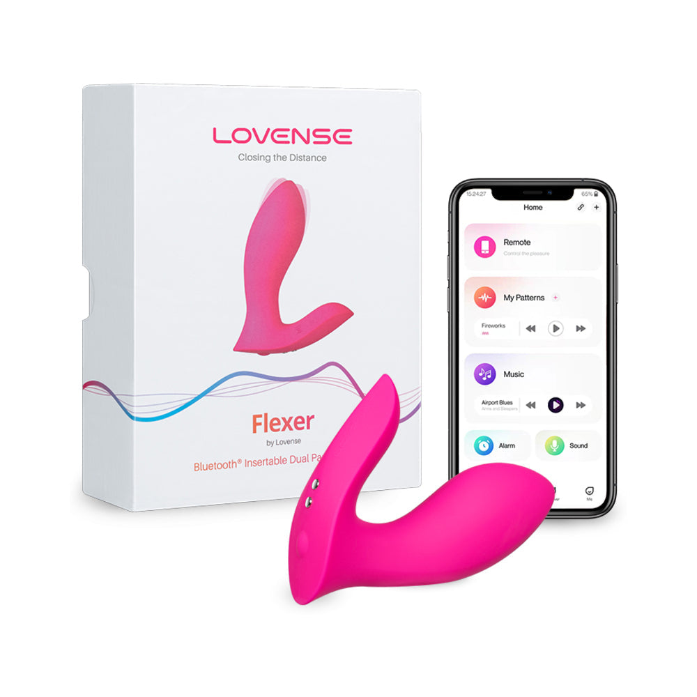 Lovense Flexer Rechargeable Silicone App-Controlled Panty Vibrator - Pink