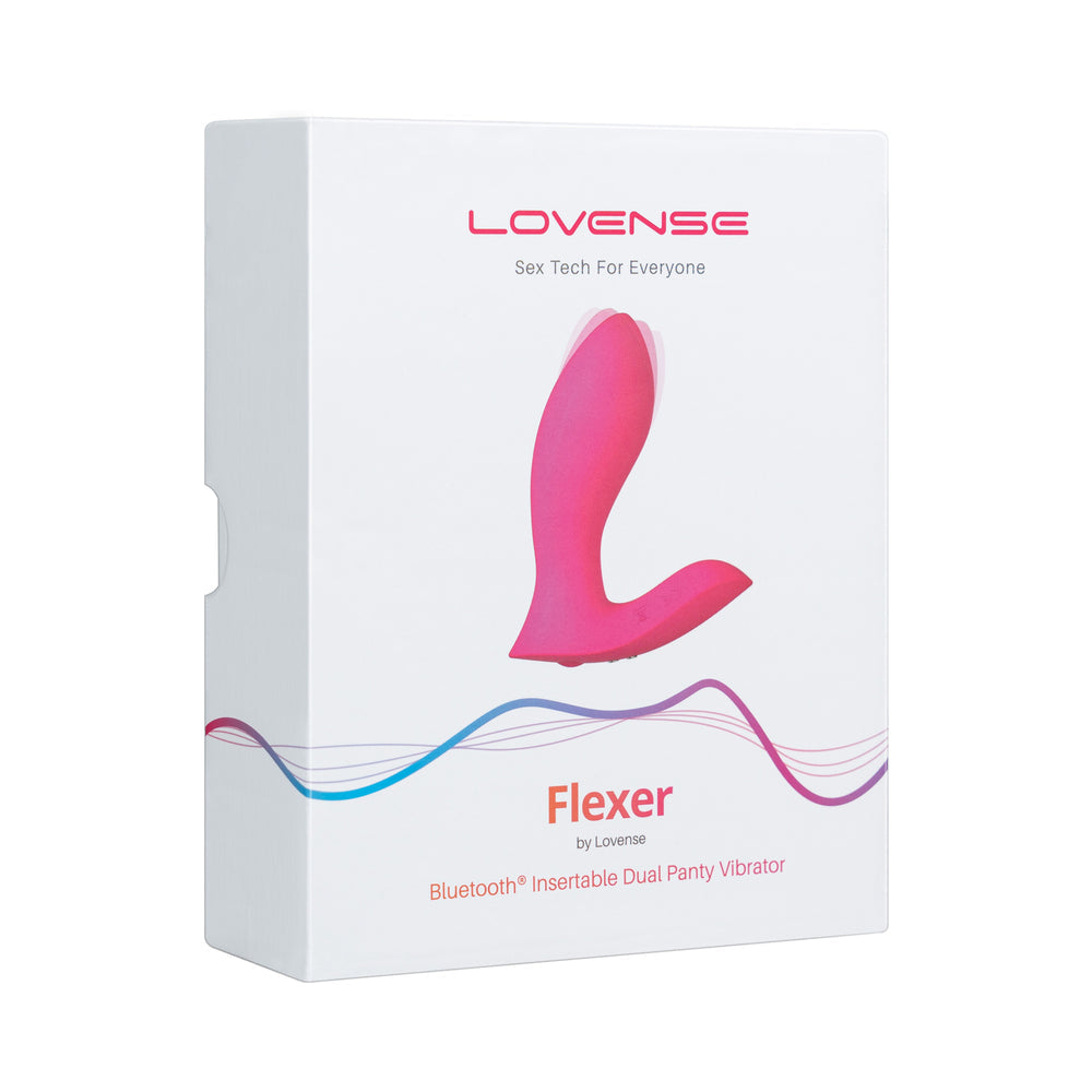 Lovense Flexer Rechargeable Silicone App-Controlled Panty Vibrator - Pink