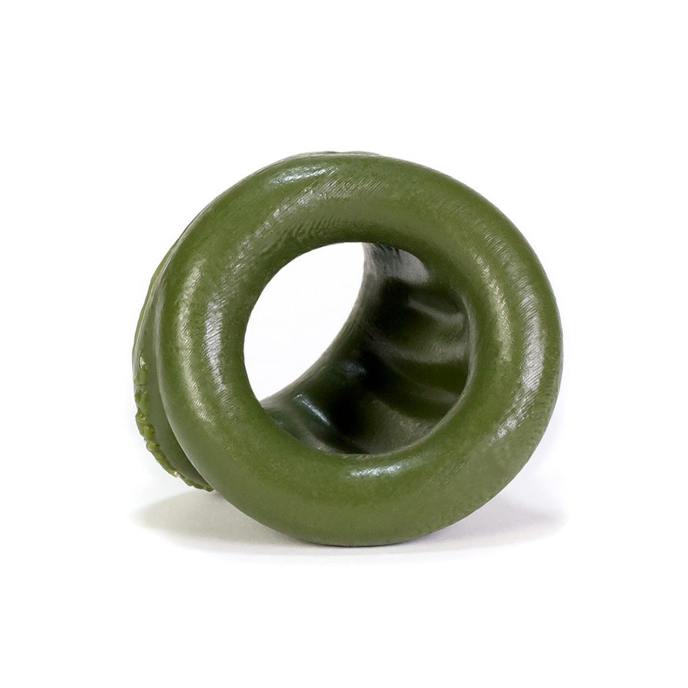 Oxballs Ballbender Silicone Cockring Ballstretcher Army in army green, designed for comfort and enhancing bulge.