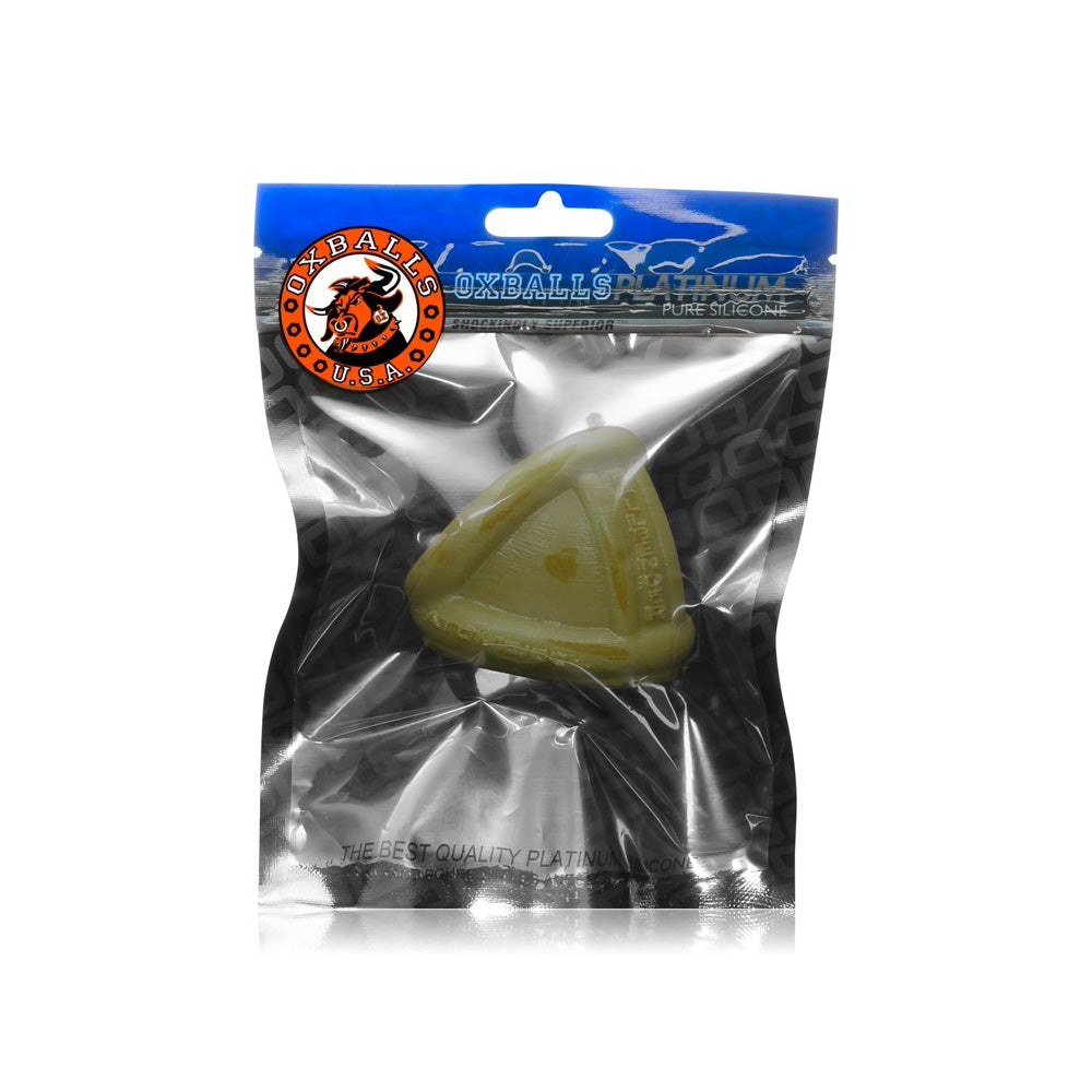 Oxballs Ballbender Silicone Cockring Ballstretcher Army packaged in clear wrapping.