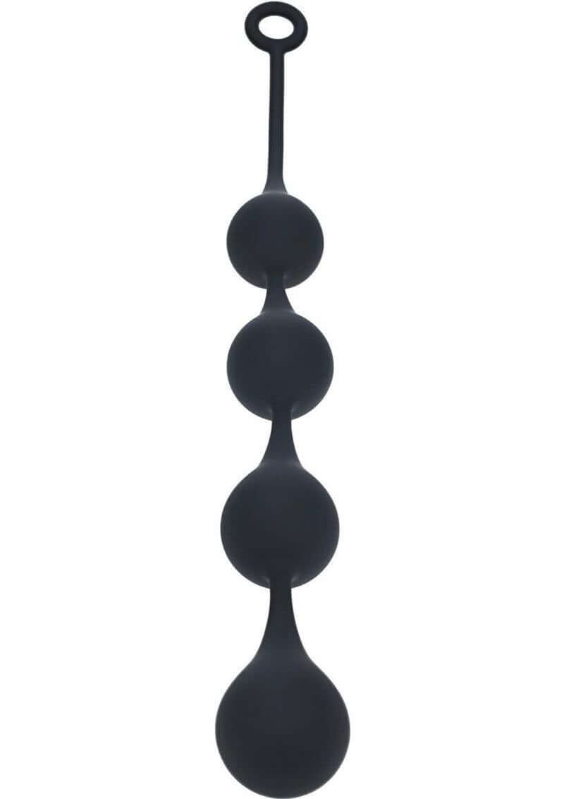 Levelz Waterdrop Silicone Anal Balls XL 50 mm Black for enhanced anal pleasure and comfort, featuring a unique teardrop design.