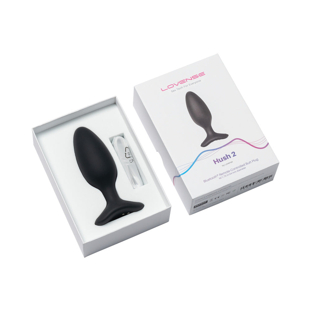 Lovense Hush 2 Bluetooth Remote-Controlled Vibrating Butt Plug M 1.75 inches