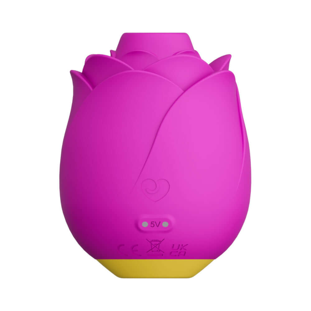 ROMP Rose Pleasure Air Clitoral Vibrator Pink in a vibrant rose design, offering unique clitoral stimulation and pleasure.