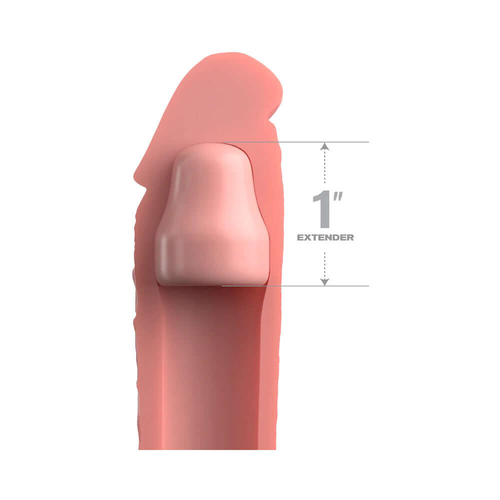 Fantasy X-tensions Elite 7 inches Silicone Sleeve with 1 in. Extender Beige