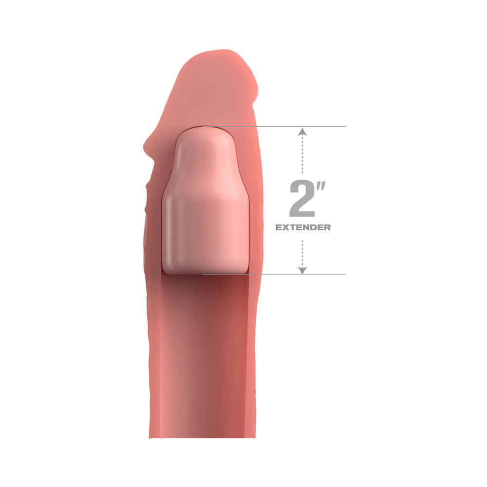Fantasy X-tensions Elite 8 inches Silicone Sleeve with 2 in. Extender Beige