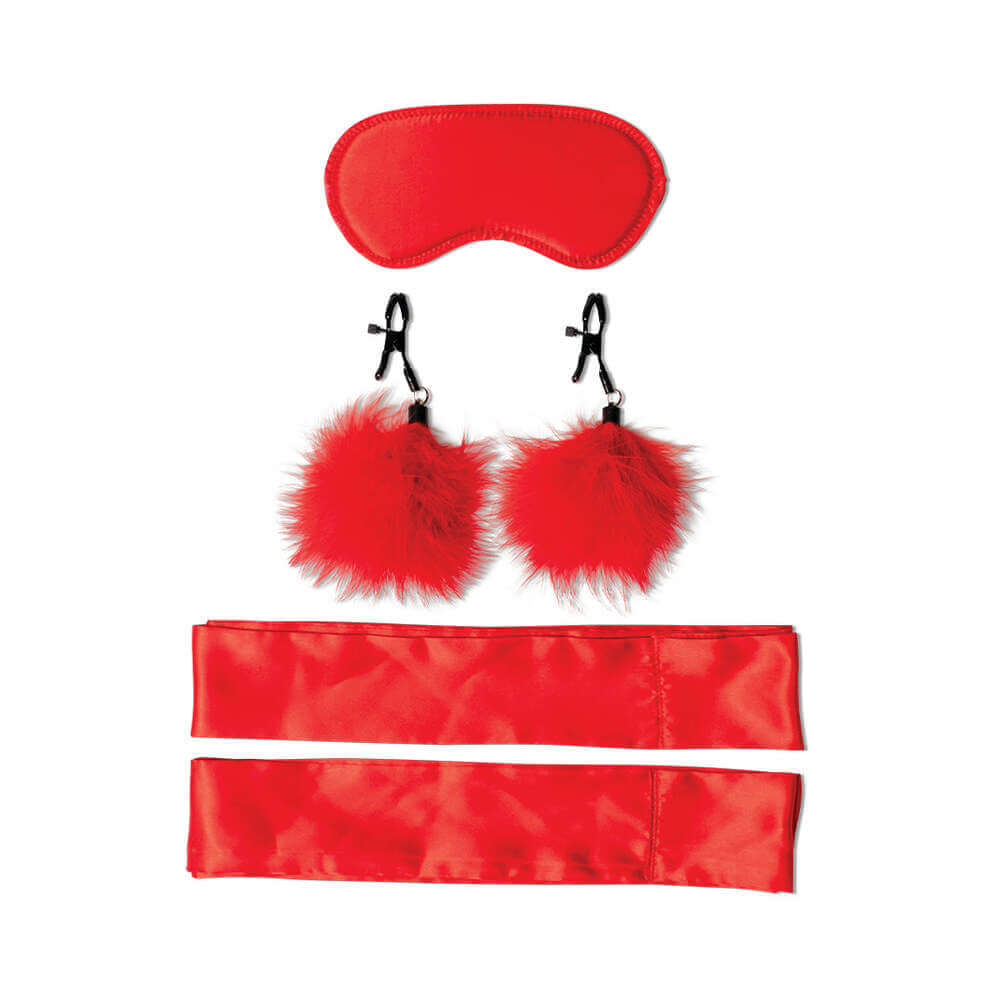 Sportsheets Sex & Mischief Amor 5-Piece Bondage Beginner Kit Red