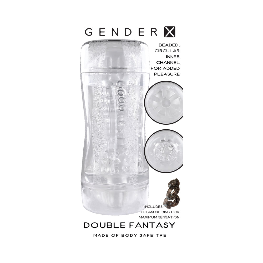 Gender X Double Fantasy Dual Entry Stroker Clear