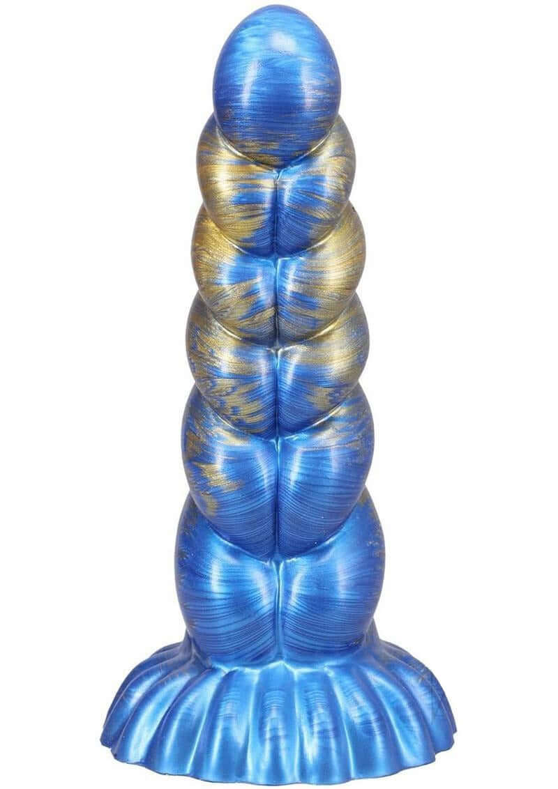 Vac-U-Lock Fantasy Fuckers Outer Rim Silicone Dildo Blue with unique texture and vibrant colors.
