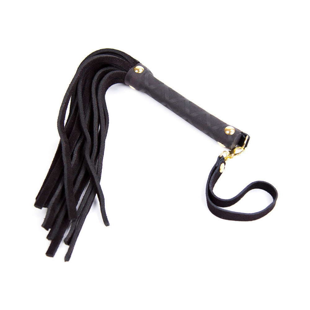 Ple'sur 11 inch Mini Leather Flogger Black
