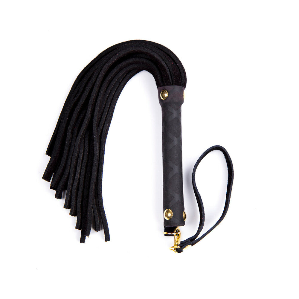 Ple'sur 11 inch Mini Leather Flogger Black