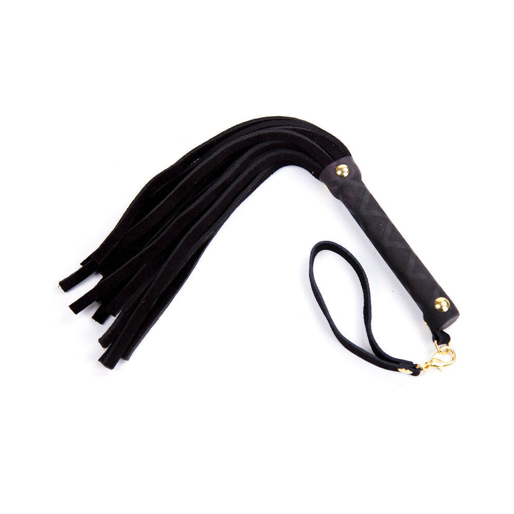Ple'sur 11 inch Mini Leather Flogger Black