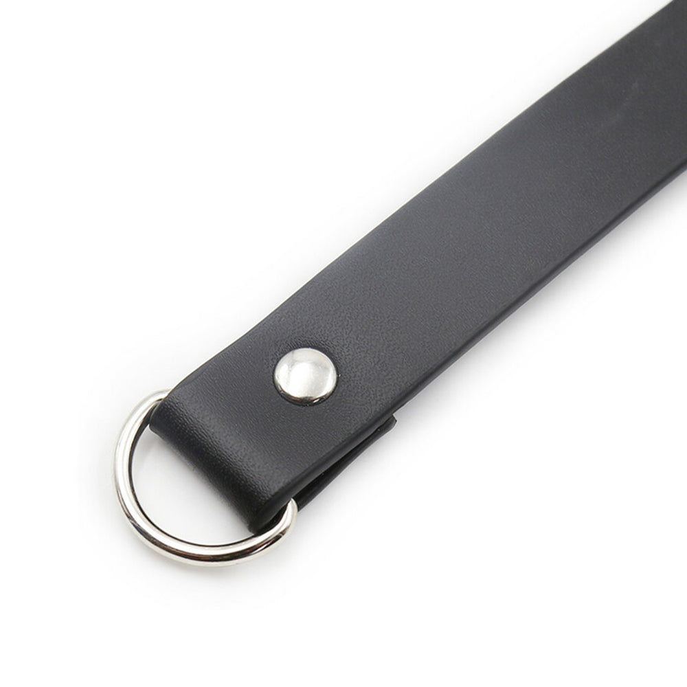 Ple'sur PVC Collar With Heart Lock & Key Black Bag Packaging