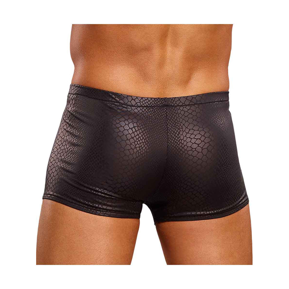 Male Power Black Cobra Mini Short Black X-Large showing a sleek mini cut and comfortable waistband.