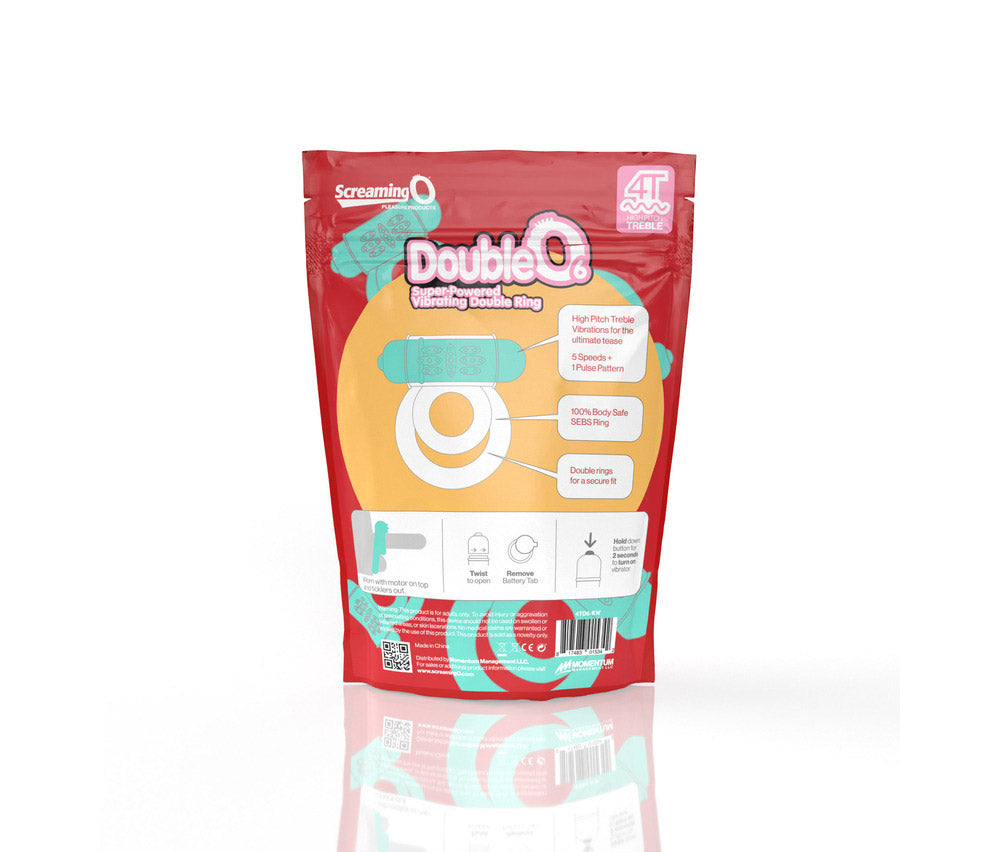 Screaming O 4T DoubleO 6 Vibrating Double Cockring Kiwi