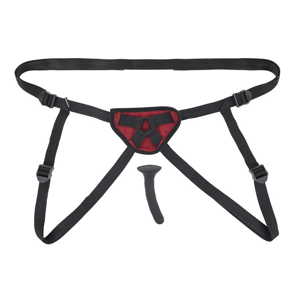 Saffron Silicone Pegging Kit with Strap-On Harness & 5 inches Dildo, adjustable strap-on harness with silicone dildo.