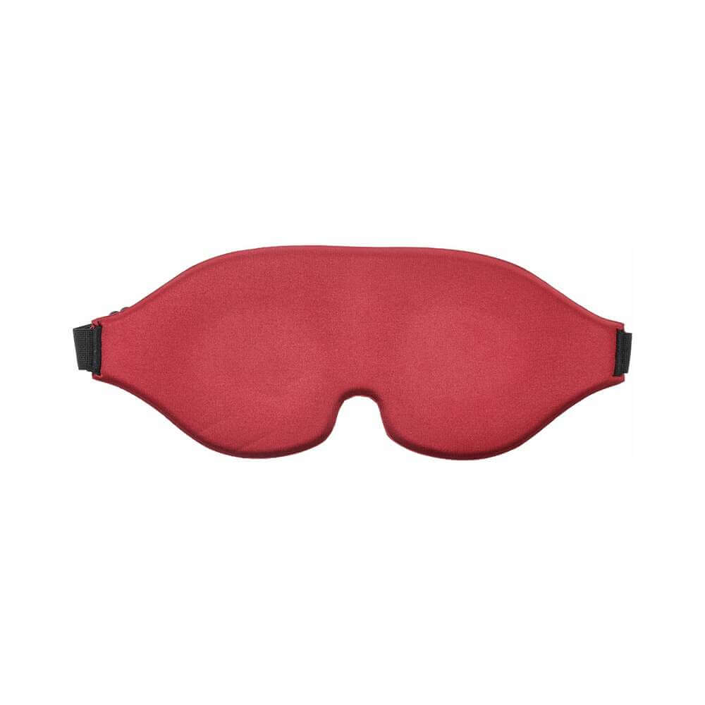 Sportsheets Saffron Blindfold with Memory Foam in red, designed for comfort and sensory enhancement.