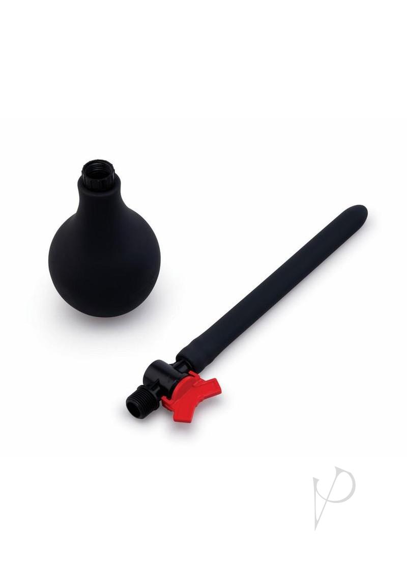 AquaClean Deep Rinse Pro Douche With Nozzle Black including bulb and flexible silicone nozzle.