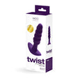 VeDO Twist Rechargeable Silicone Vibrating Anal Plug Purple in packaging, showcasing its beaded design and brand.