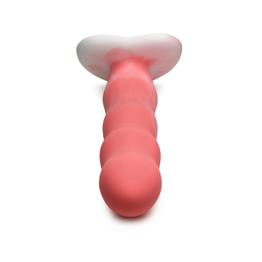 Simply Sweet Wavy 8 inch Silicone Dildo Pink/White