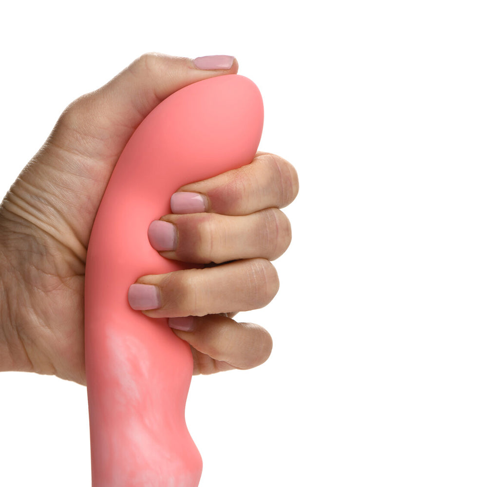 Simply Sweet Wavy 8 inch Silicone Dildo Pink/White