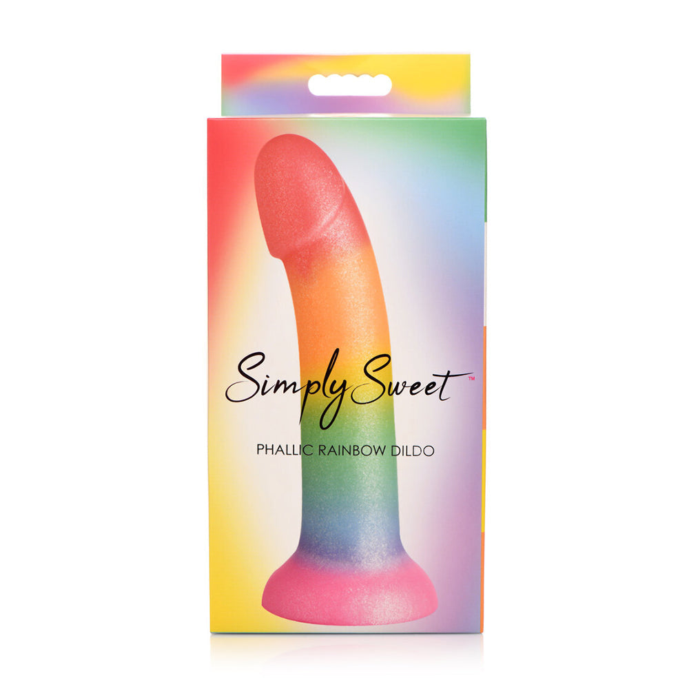 Simply Sweet Phallic 6.5 inch Silicone Dildo Rainbow