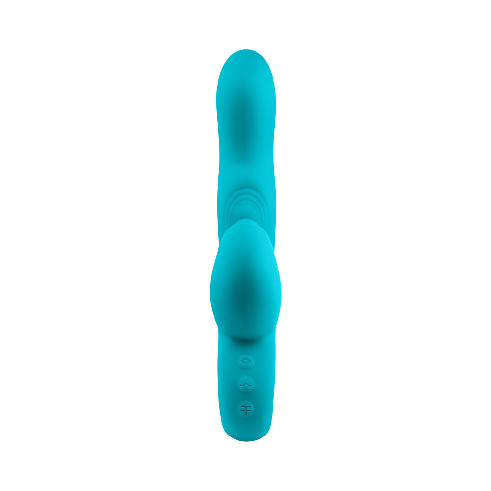 FemmeFunn Klio Rechargeable Silicone Triple Action Thumping Rabbit Vibrator Turquoise