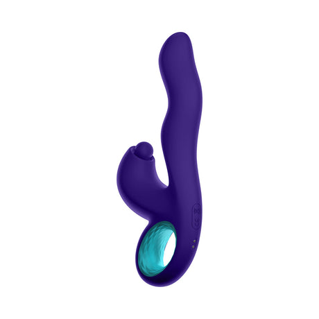 FemmeFunn Klio Triple Action Thumping Rabbit Vibrator Purple for customized stimulation and ergonomic comfort.