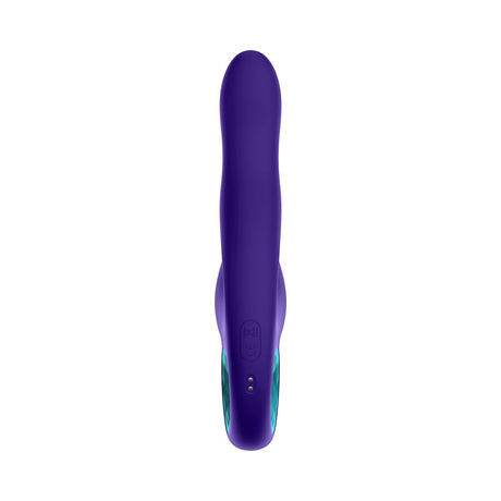 FemmeFunn Klio Triple Action Thumping Rabbit Vibrator Purple top view showcasing its design and features.